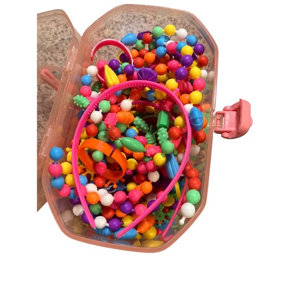 Children's Beading Toy Kit Cordless Pop Snap Together Beads with Storage Box - Picture 8 of 13